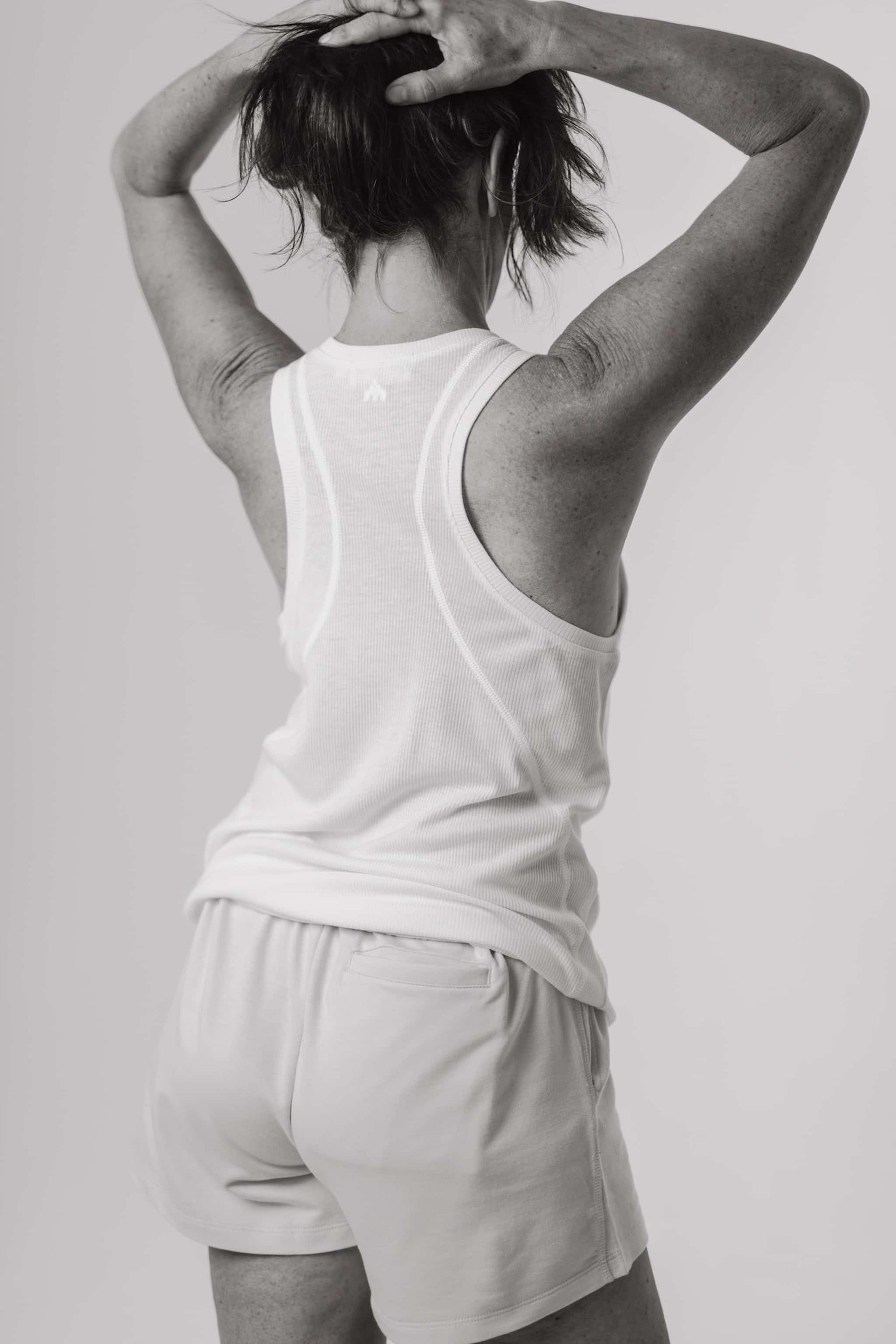 RIBBED TECH TANK TOP off white